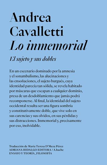 Lo inmemorial. El sujeto y...