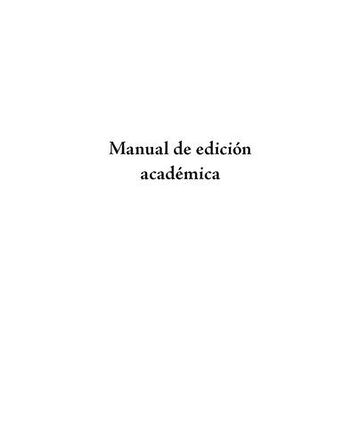Manual de edición académica