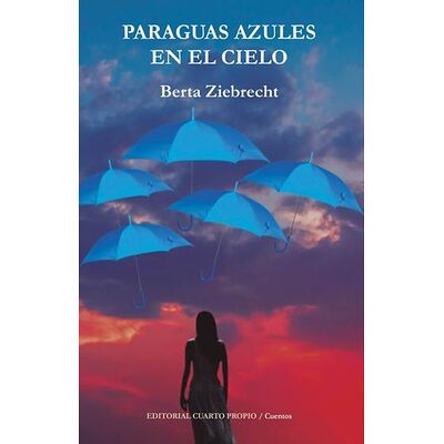 Paraguas azules en el cielo