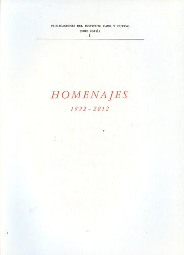 Homenajes. Antología...