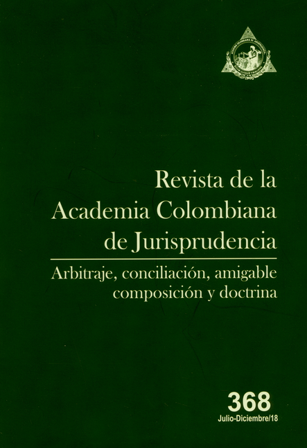 Portada de REV. ACADEMIA COLOMBIANA # 368 DE JURISPRUDENCIA ARBITRAJE CONCILIACION AMIGABLE COMPOSICION Y DOCTRINA