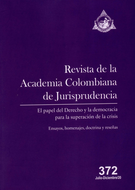 Portada de REV. ACADEMIA COLOMBIANA # 372 DE JURISPRUDENCIA EL PAPEL DEL DERECHO Y LA DEMOCRACIA