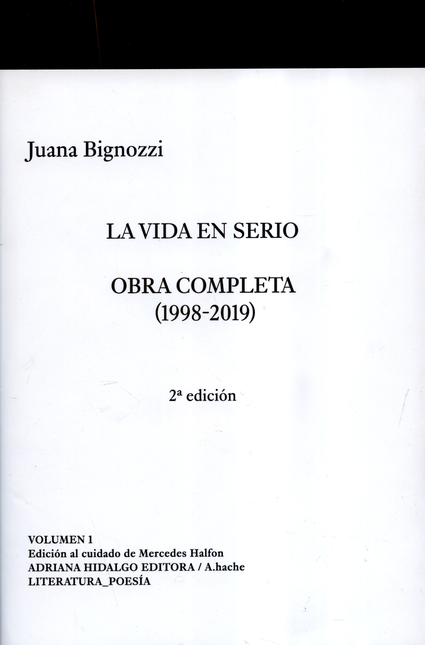 Portada de VIDA EN SERIO (I) OBRA COMPLETA 1998-2019, LA
