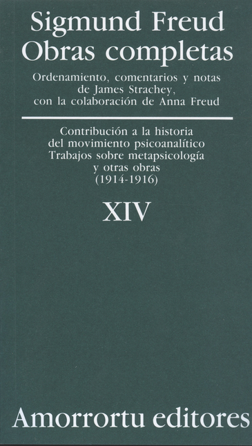 Portada de SIGMUND FREUD XIV. CONTRIBUCION A LA HISTORIA DEL MOVIMIENTO PSICOANALITICO. TRABAJOS SOBRE METAPSICOLOGIA