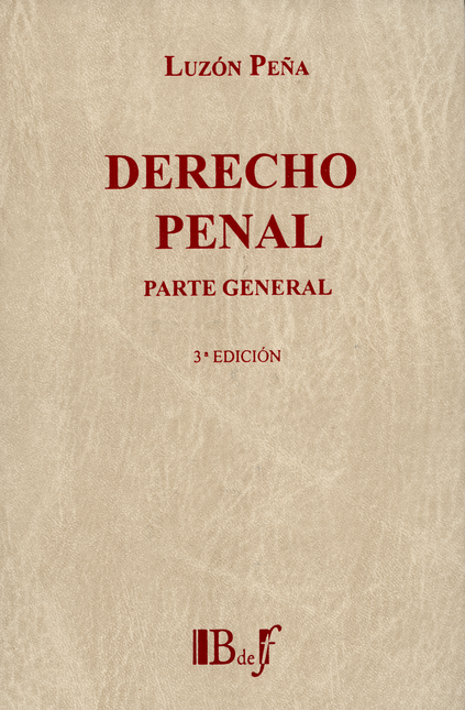 Portada de DERECHO PENAL PARTE GENERAL (3ª ED)(L) de LUZÓN PEÑA, Diego M.