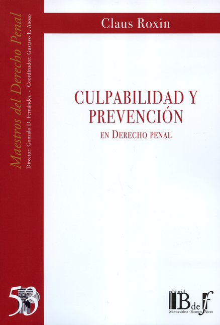Portada de CULPABILIDAD Y PREVENCION EN DERECHO PENAL