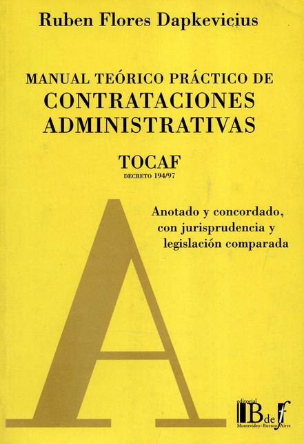Portada de MANUAL TEORICO PRACTICO DE CONTRATACIONES ADMINISTRATIVAS