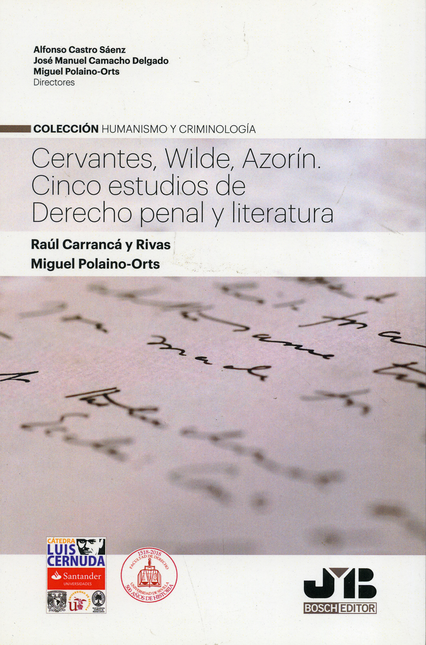 Portada de CINCO ESTUDIOS DE DERECHO PENAL Y LITERATURA. CERVANTES, WILDE, AZORIN