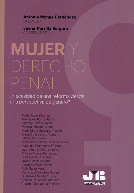 Portada de MUJER Y DERECHO PENAL. NECESIDAD DE UNA REFORMA DESDE UNA PERSPECTIVA DE GENERO