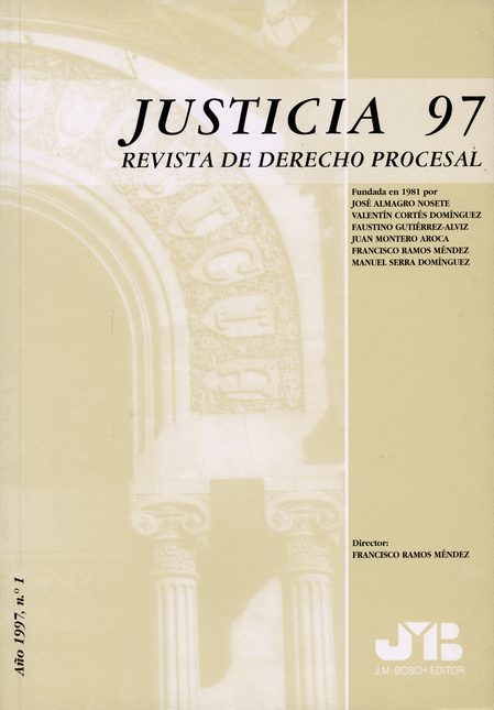 Portada de REV. JUSTICIA 1997 # 1 REVISTA DE DERECHO PROCESAL