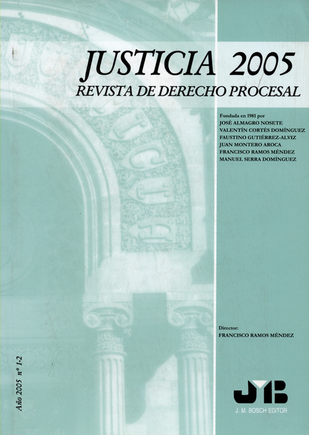 Portada de REV. JUSTICIA 2005 # 1-2 REVISTA DE DERECHO PROCESAL