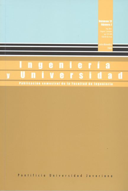 Portada de REV. INGENIERIA Y UNIVERSIDAD VOL 13-02