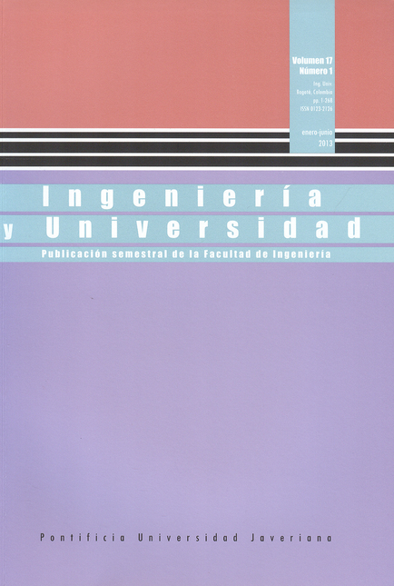 Portada de REV. INGENIERIA Y UNIVERSIDAD VOL 17-1