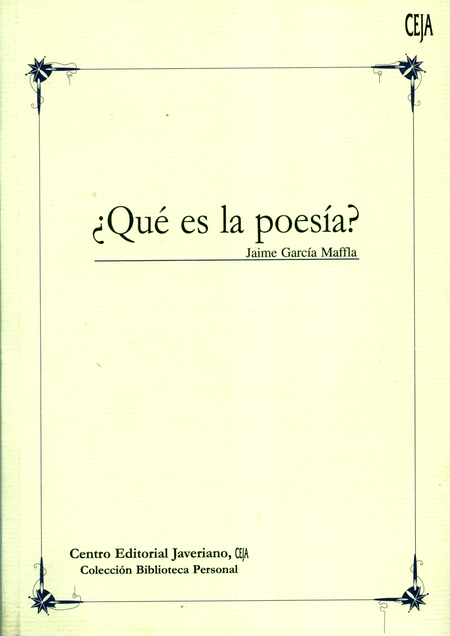 Portada de QUE ES LA POESIA