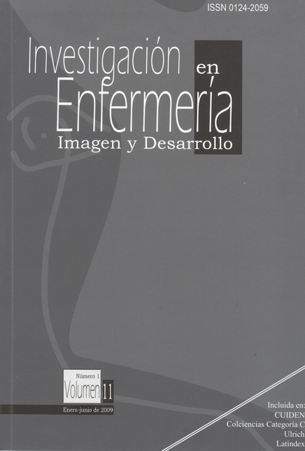 Portada de REV. INVESTIGACION EN ENFERMERIA VOL 11 # 01 - IMAGEN Y DESARROLLO