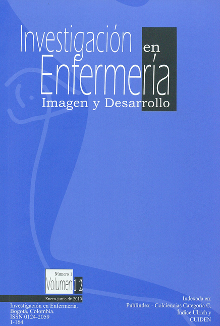 Portada de REV. INVESTIGACION EN ENFERMERIA VOL 12 # 01