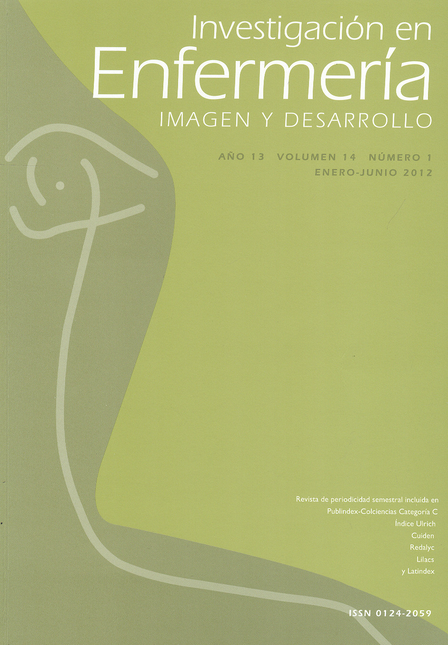 Portada de REV. INVESTIGACION EN ENFERMERIA VOL 14 # 1