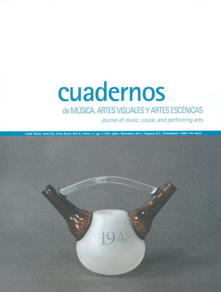 Portada de REV. CUADERNOS DE MUSICA VOL.8 # 2 ARTES VISUALES Y ARTES ESCENICAS