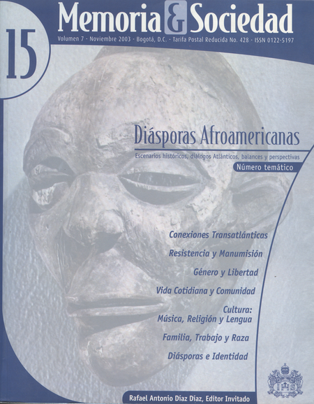 Portada de REV. MEMORIA Y SOCIEDAD # 015