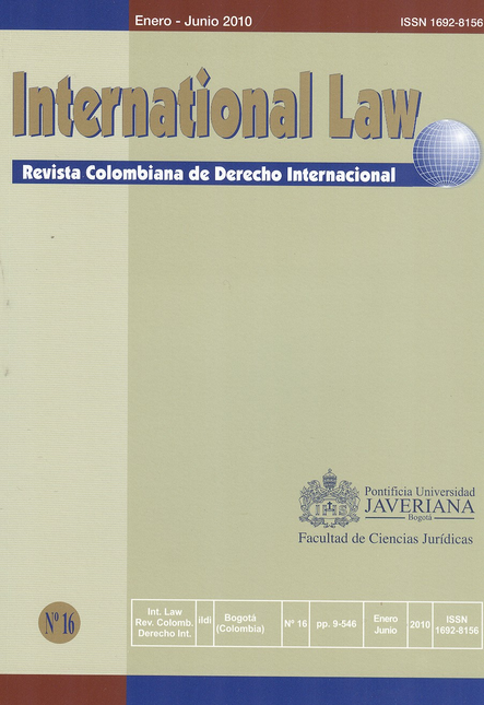 Portada de REV. INTERNATIONAL LAW # 16