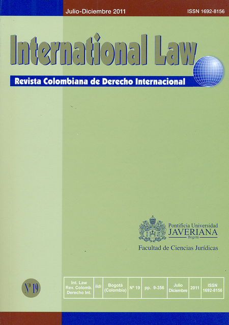 Portada de REV. INTERNATIONAL LAW # 19