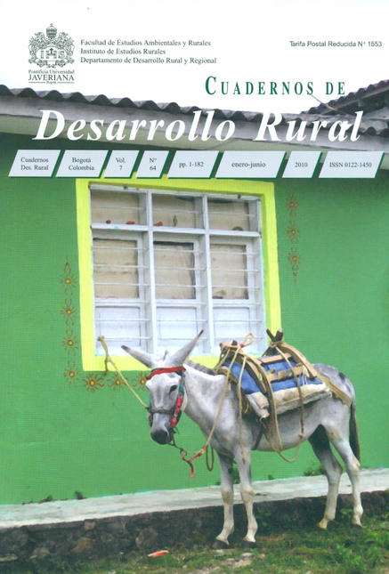 Portada de REV. CUADERNOS DE DESARROLLO RURAL # 64
