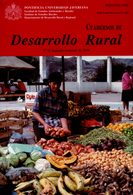 Portada de REV. CUADERNOS DE DESARROLLO RURAL # 53 de VARIOS, Autores
