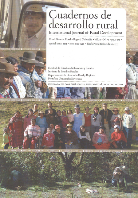 Portada de REV. CUADERNOS DE DESARROLLO RURAL # 70 de VARIOS, Autores