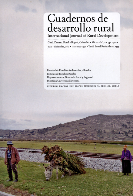 Portada de REV. CUADERNOS DE DESARROLLO RURAL # 72 de VARIOS, Autores