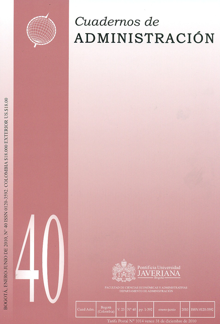 Portada de REV. CUADERNOS DE ADMINISTRACION # 040 de VARIOS, Autores