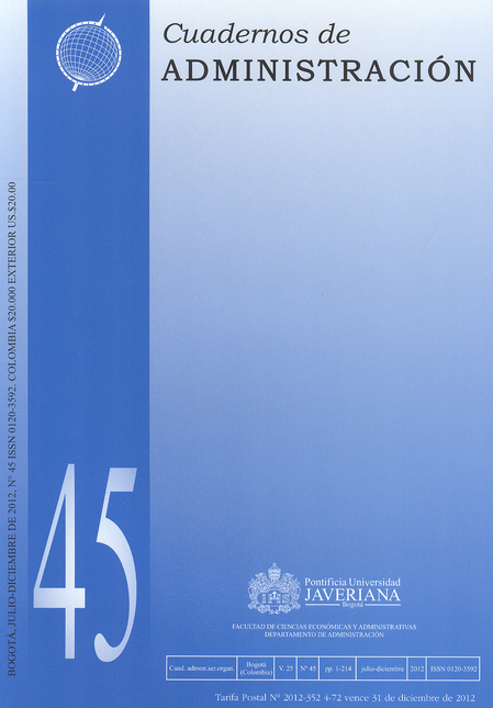 Portada de REV. CUADERNOS DE ADMINISTRACION # 045 de VARIOS, Autores
