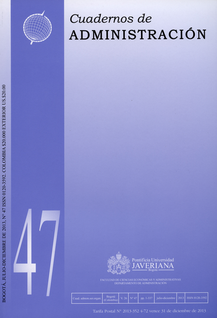 Portada de REV. CUADERNOS DE ADMINISTRACION # 047