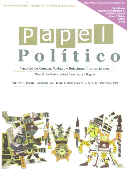 Portada de REV. PAPEL POLITICO VOL.15 # 01