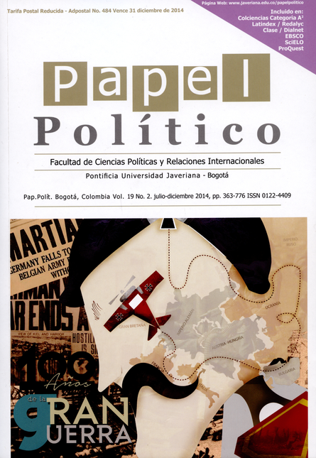 Portada de REV. PAPEL POLITICO VOL.19 # 2