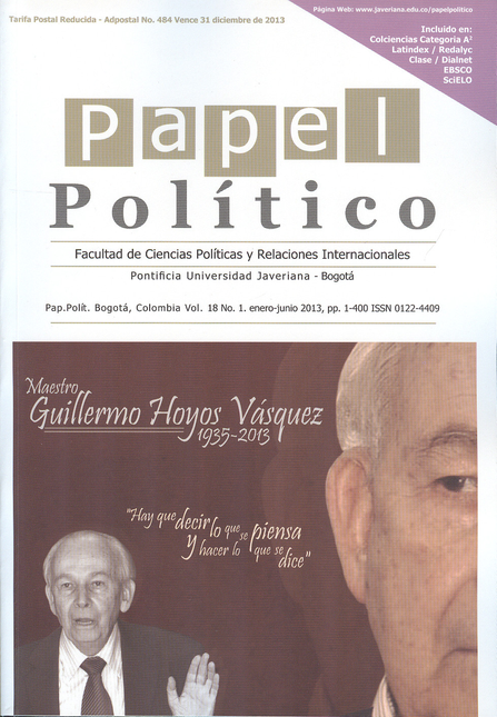 Portada de REV. PAPEL POLITICO VOL.18 # 1