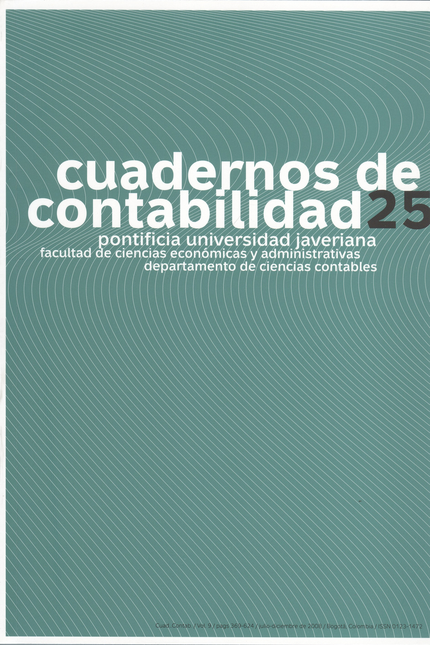 Portada de REV. CUADERNOS DE CONTABILIDAD # 025 de VARIOS, Autores