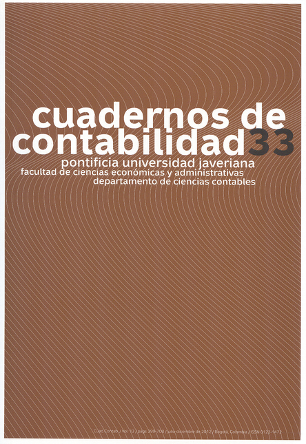 Portada de REV. CUADERNOS DE CONTABILIDAD # 033 de VARIOS, Autores