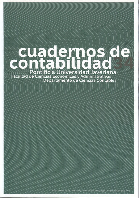 Portada de REV. CUADERNOS DE CONTABILIDAD # 034 VOL.14