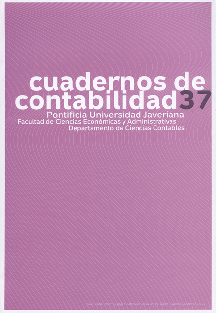 Portada de REV. CUADERNOS DE CONTABILIDAD # 037 VOL.15