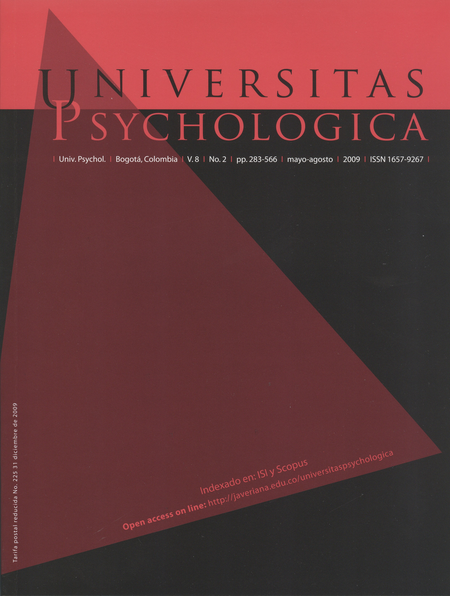 Portada de REV. UNIVERSITAS PSYCHOLOGICA VOL.8 # 2