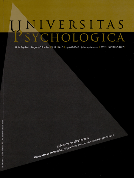Portada de REV. UNIVERSITAS PSYCHOLOGICA VOL.11