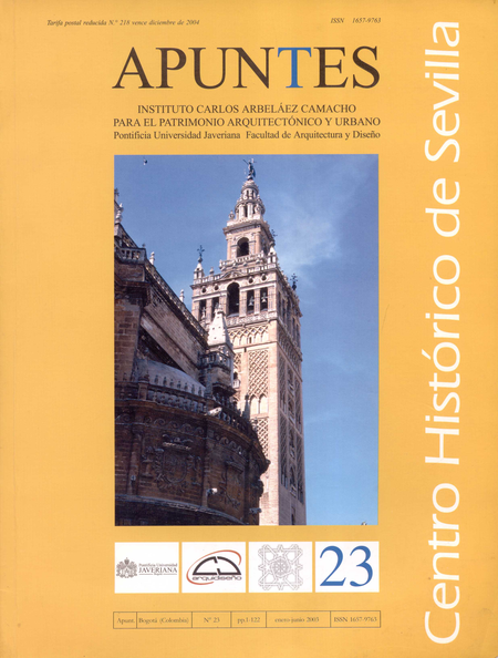 Portada de REV. APUNTES # 023 CENTRO HISTORICO DE SEVILLA