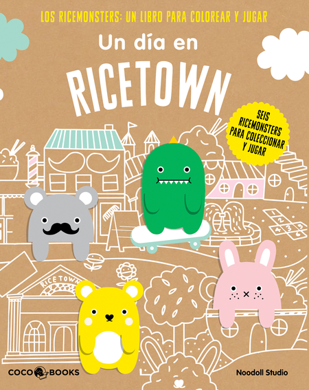 Portada de UN DIA EN RICETOWN LOS RICEMONSTERS UN LIBRO PARA COLOREAR Y JUGAR