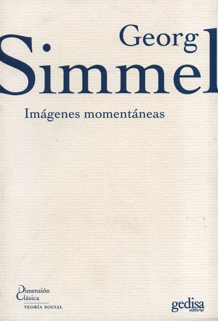 Portada de IMAGENES MOMENTANEAS de SIMMEL, Georg