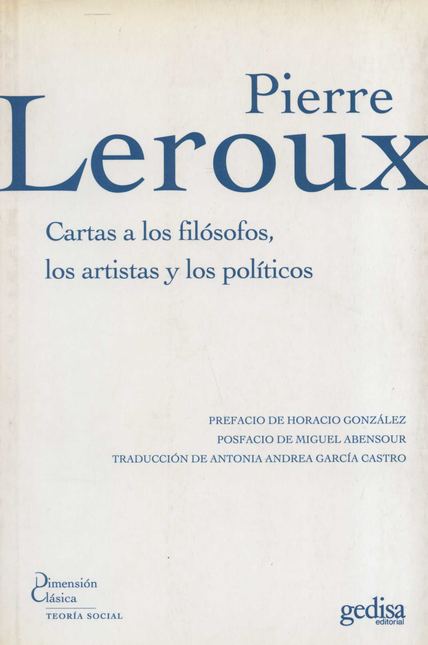 Portada de CARTAS A LOS FILOSOFOS LOS ARTISTAS Y LOS POLITICOS