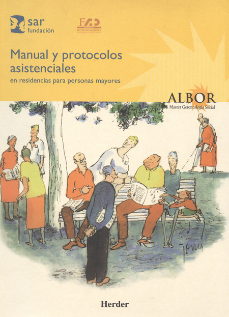 Portada de MANUAL Y PROTOCOLOS ASISTENCIALES EN RESIDENCIAS PARA PERSONAS MAYORES