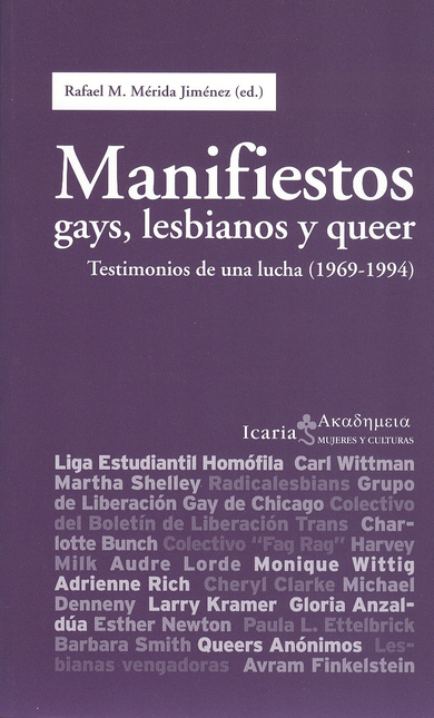 Portada de MANIFIESTOS GAYS LESBIANOS Y QUEER. TESTIMONIOS DE UNA LUCHA (1969-1994)