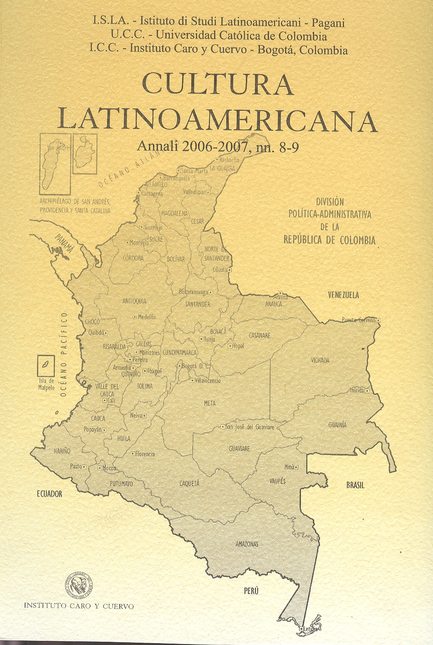 Portada de CULTURA LATINOAMERICANA. ANNALI 2006-2007, # 8-9