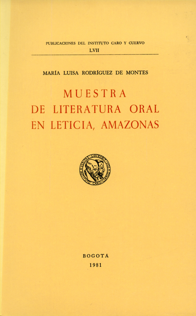 Portada de MUESTRA DE LITERATURA ORAL EN LETICIA AMAZONAS