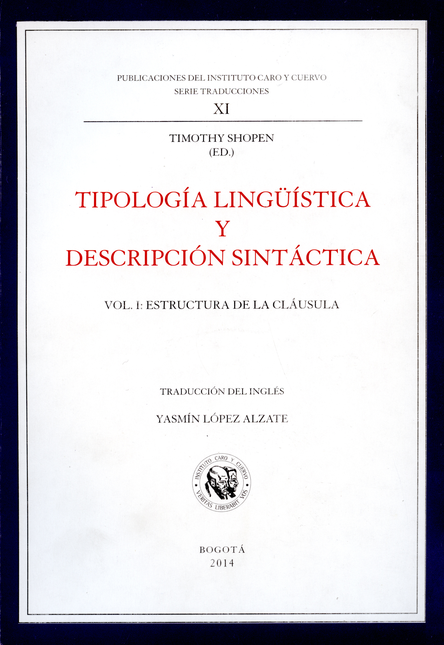 Portada de TIPOLOGIA LINGUISTICA (I) Y DESCRIPCION SINTACTICA. VOL.I: ESTRUCTURA DE LA CLAUSULA